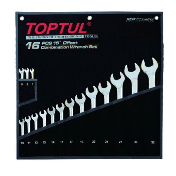 набір ключів комбінованих16 шт.7-32 Hi Performance GPAX1601 (TOPTUL, Тайвань)