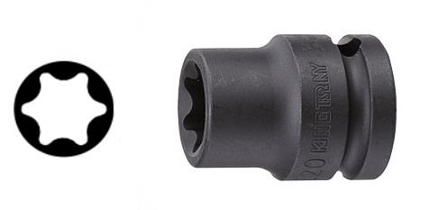 головка торцевая ударная TORX Е-стандарт 3/4", E24, L = 56 мм 657524M (KING TONY)