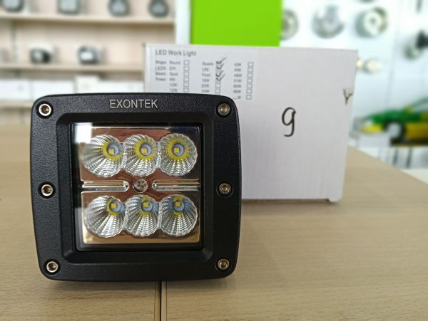 фара світлодіодна LED Work Light 18W square Flood beam, ETK-WL-18W-SQ2 (CREE)
