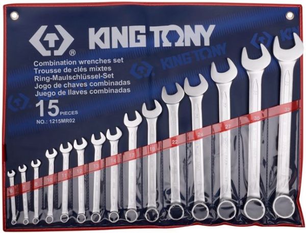 ключі комбіновані (в комплекті по 15 шт.) 1215MR02 (KING TONY)