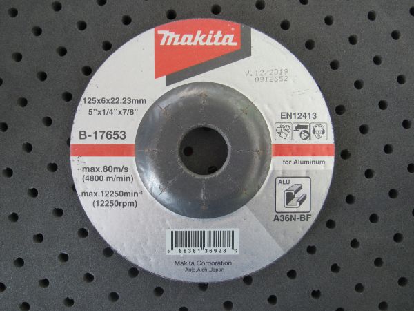 шліфувальний диск для алюмінія 125x6 36N B-17653 (Makita, Япония)
