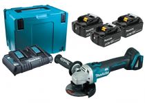 набір акумуляторів LXT (BL1850Bx3, DC18RD, Makpac4) + DGA504Z, 198844-1 (Makita, Япония)