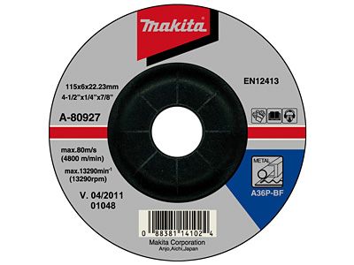шліфувальний диск по металу 115x6 36P A-80927 (Makita, Япония)