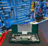 набір торцевих головок 1/2" DR 10-32 мм, з трещіткою, подовжувачем, 25 предметів S04H4125S (JONNESWAY, Тайвань)