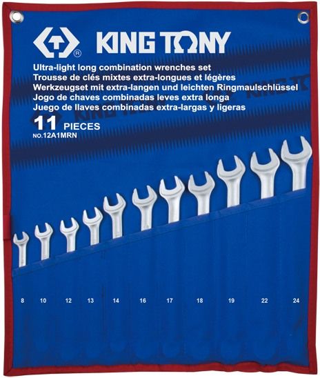 набір  комбінованих подовжених ключів 11 од. (8-24 мм)  12A1MRN (KING TONY)